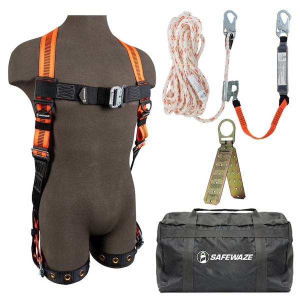 Safewaze V-LINE Bag Roof Kit: FS99185-E Harness, 018-7005 VLL, FS870 Anchor, FS8175 Bag 021-3216 - main